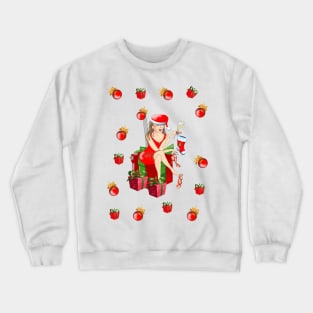 CHRISTMAS LADY with Baubles and Boxes Crewneck Sweatshirt